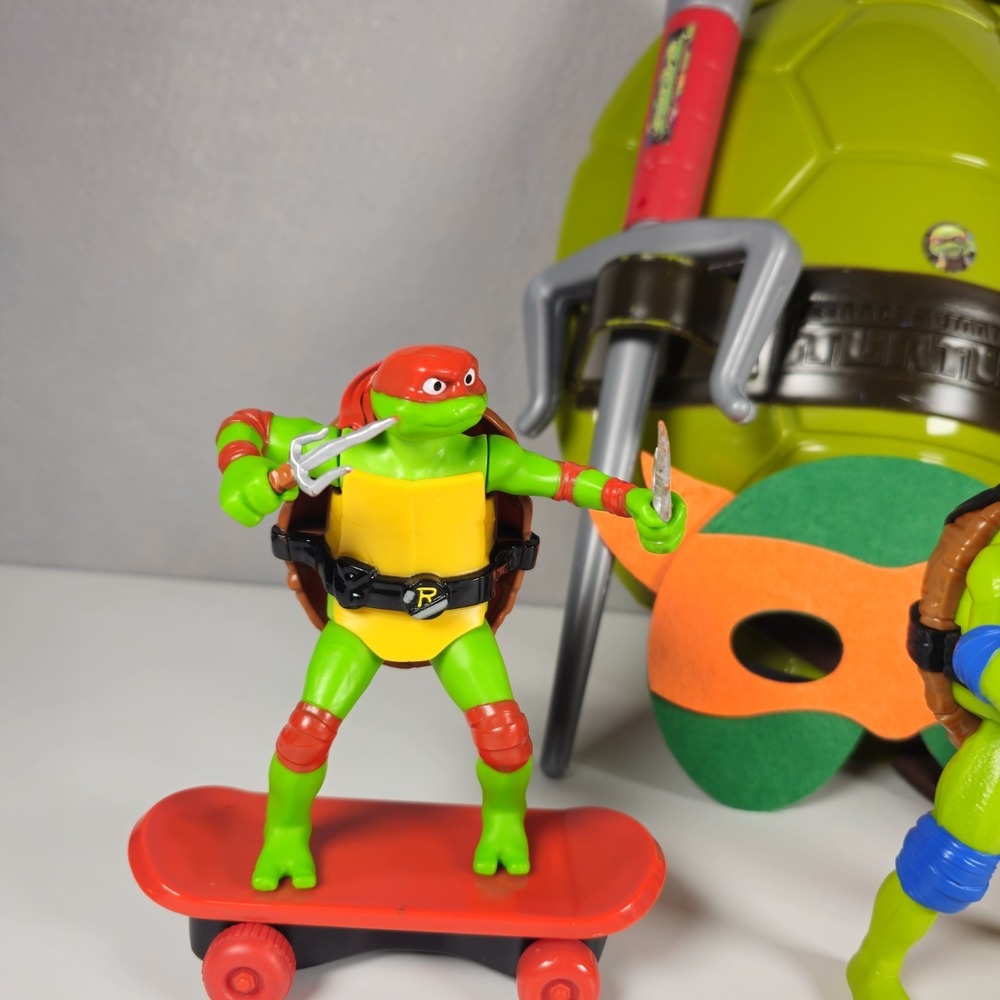 Teenage Mutant Ninja Turtles TMNT Toy Lot Shell Backpack Mask Walkie Talkies Fig - Picture 5 of 12